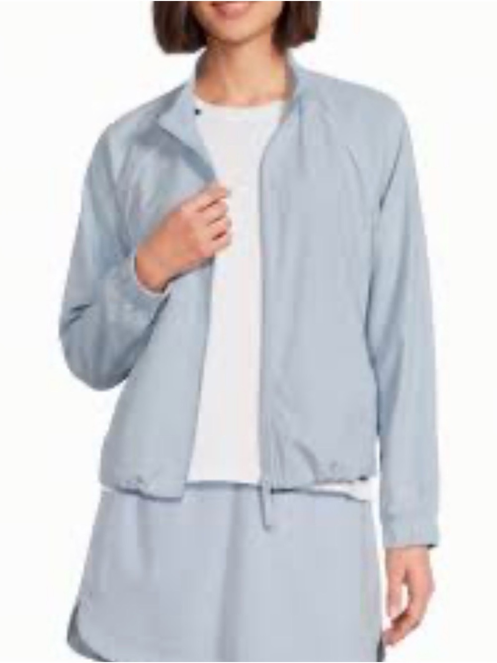 Tory Sport Pale Blue Lightweight Zip Rain Jacket